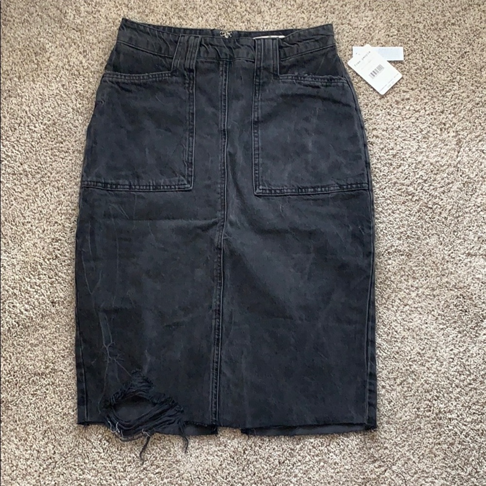 free people denim skirt